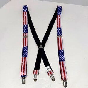 Buckle-Down American Flag Suspenders Made In The USA New Without Tags One Size